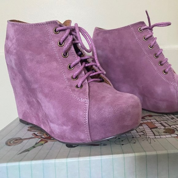 Jeffrey Campbell LAVENDER 99 TIE WEDGES Size 7.5 slightly USED. LILAC - Picture 4 of 11